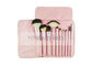 El maquillaje promocional rosado del tamaño del viaje del regalo cepilla la caja del cuero de la PU de 10 PCS