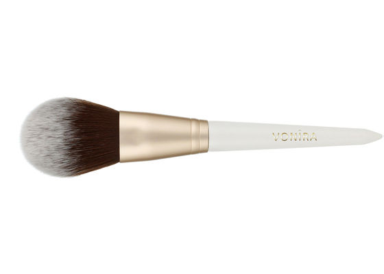 Brocha de maquillaje ovalada de lujo personalizada con el mejor pelo de marta cibelina y mango de madera de ébano natural