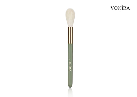Vonira Venta al por mayor personalizada de pelo de cabra blanco natural para maquillaje, brocha larga para polvos con servicio de etiqueta privada
