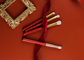 Equipo de herramienta cosmético del cepillo de la Navidad de Vonira del maquillaje de cepillos del brillo profesional del sistema 7pcs para el color rojo del regalo de cumpleaños de las muchachas