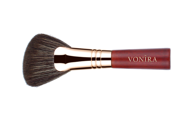 La fan angulosa grande de la belleza de Vonira cepilla la fan de Bronzer que se ruboriza la mejilla del maquillaje del cepillo herramienta cosmética del cepillo de Sheering del cepillo