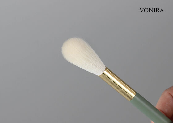 Vonira Venta al por mayor personalizada de pelo de cabra blanco natural para maquillaje, brocha larga para polvos con servicio de etiqueta privada
