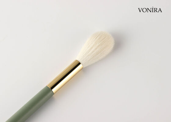 Vonira Venta al por mayor personalizada de pelo de cabra blanco natural para maquillaje, brocha larga para polvos con servicio de etiqueta privada