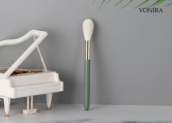 Vonira Venta al por mayor personalizada de pelo de cabra blanco natural para maquillaje, brocha larga para polvos con servicio de etiqueta privada