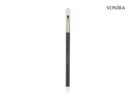 Brocha de maquillaje Vonira Custom Wholesales de pelo de cabra blanco natural, mango marrón oscuro, para difuminar ojos