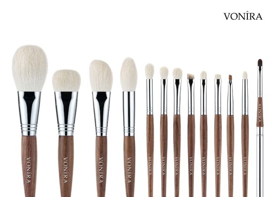 Vonira Custom Wholesale Natural Cabello de Animales Marrón Ebony Mano Maquillaje Ojo Cepillo de ceja