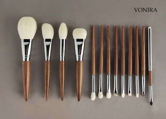 Vonira Custom Wholesale Natural Cabello de Animales Marrón Ebony Mano Maquillaje Ojo Cepillo de ceja