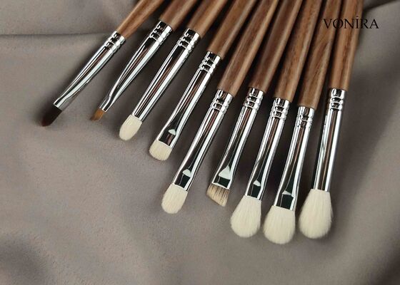 Vonira Custom Wholesale Natural Cabello de Animales Marrón Ebony Mano Maquillaje Ojo Cepillo de ceja