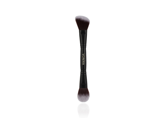El maquillaje terminado dual profesional de Vonira se ruboriza contorno cepilla el Highlighter echado a un lado doble Bronzer cepilla con las manijas negras