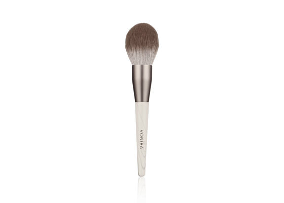 Cepillo biodegradable del polvo del maquillaje de la fibra del maíz de la nueva llegada de Vonira con la manija de madera de Grey Aluminum Ferrule Eco Freindly
