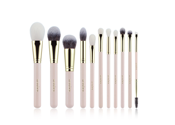 Vonira Nuevo Básico 11 Pieces maquillaje cepillos colección Set de Brochas de Maquillaje Profesional Rosa Oro Color Desnudo