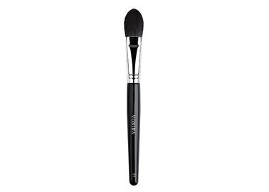 Cepillo exacto del maquillaje de la mejilla de la forma de la paleta de la etiqueta privada con el pelo azul de lujo de la ardilla