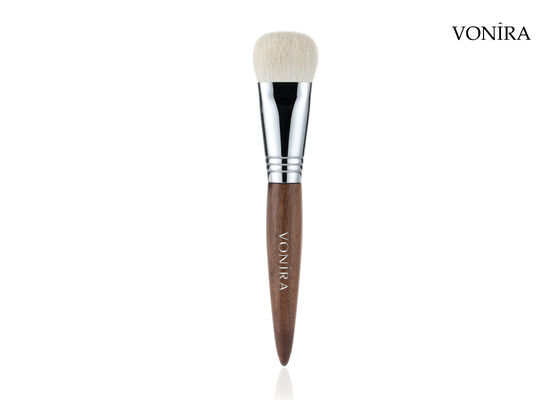 Vonira Custom Wholesale Natural Cabello de cabra blanco Marrón Ebony Maneja el maquillaje facial base de cepillo