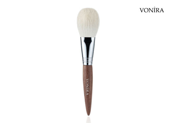 Vonira Custom Wholesale Natural Cabello de cabra blanco Marrón Ebony Mano Maquillaje Facial Polvo Bronceador Cepillo