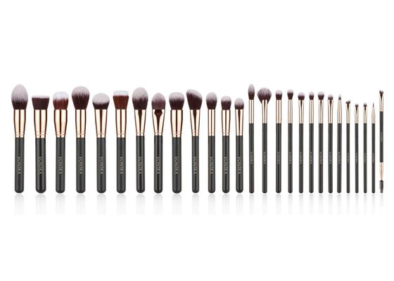 El maquillaje sintético del pelo del vegano cepilla 27Pcs con Forest Wood Handle