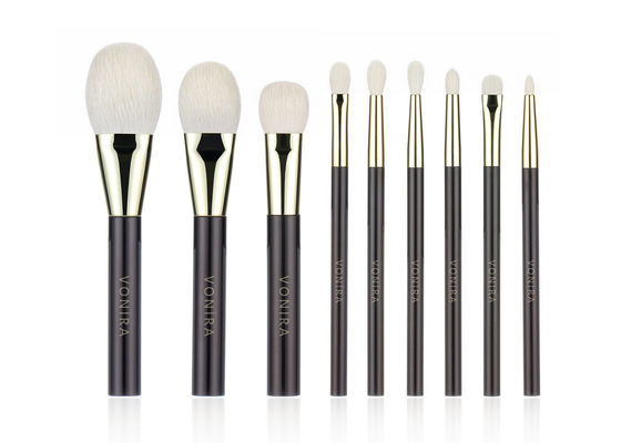 Sistema de cepillo profesional de lujo del maquillaje de la belleza de Vonira con la virola de cobre amarillo