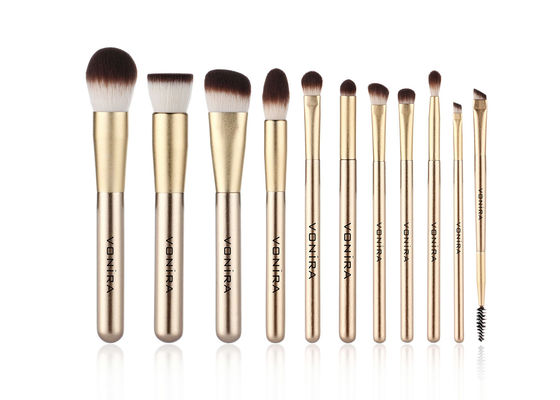 El maquillaje sintético del oro de Vonira cepilla 11pcs con la etiqueta privada