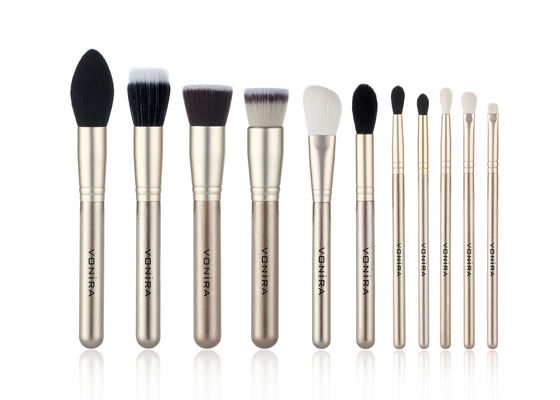 Colección sintética del cepillo del maquillaje del oro del OEM 11pcs