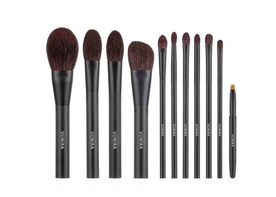 Pelo natural del premio de la belleza de Vonira 11 pedazos del maquillaje de cepillos del sistema del ODM cosmético del OEM