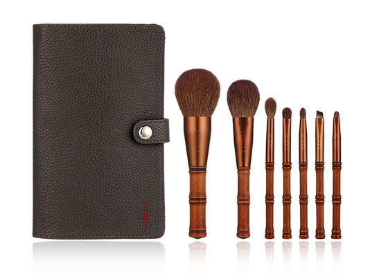 La belleza Mini Travel Bamboo Makeup Brushes de Vonira fijó con el sistema del caso del almacenamiento
